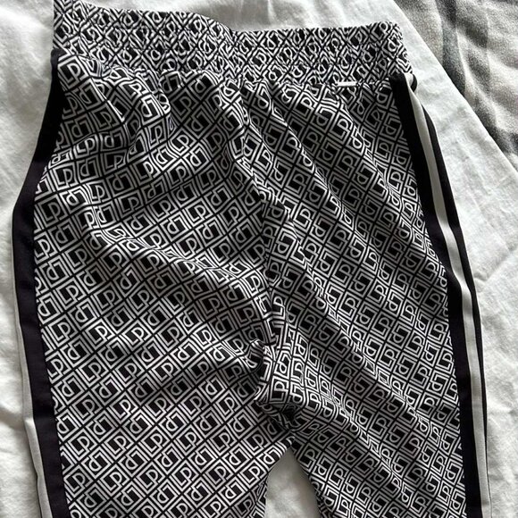 Lança Perfume Monogram Black & White Stretch Crepe Side-Stripe Track Pants – S - Picture 4 of 8